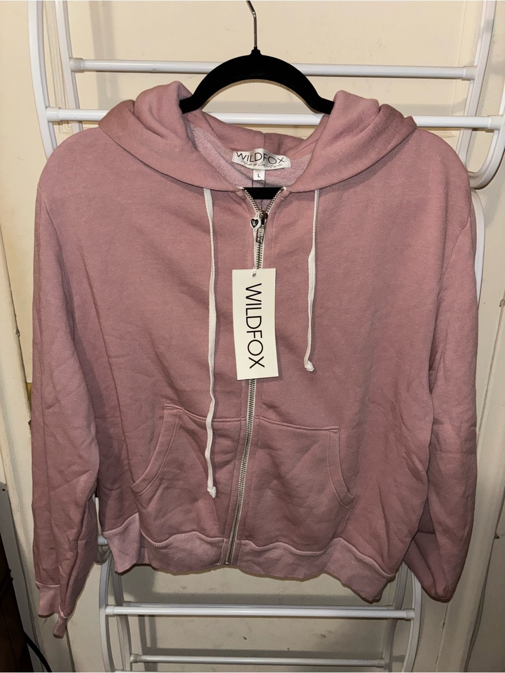 Wildfox Zip-Up Hoodie Sz L Lounge Athletic Casual Back To School